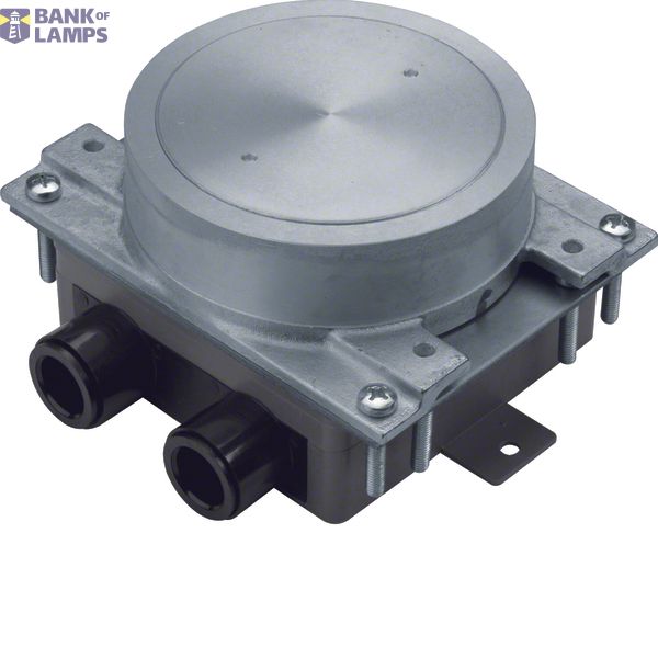 service outlet box round 125mm lid alu image 1