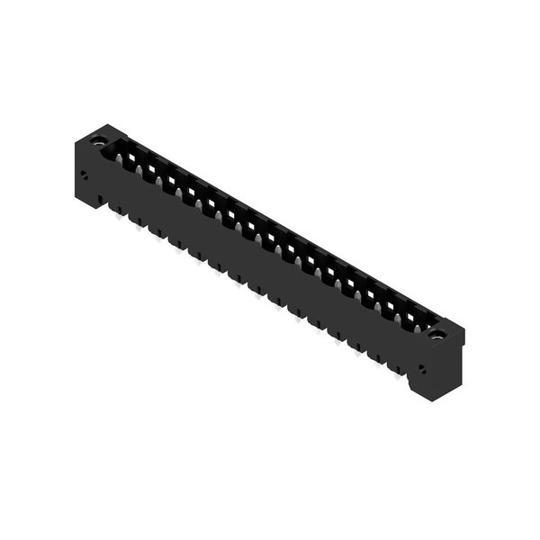 PCB plug-in connector, male header, Flange, THT solder connection, 5.08 mm, Number of poles: 16, 180°, Solder pin length (l): 3.2 mm, tinned, black, Box image 2