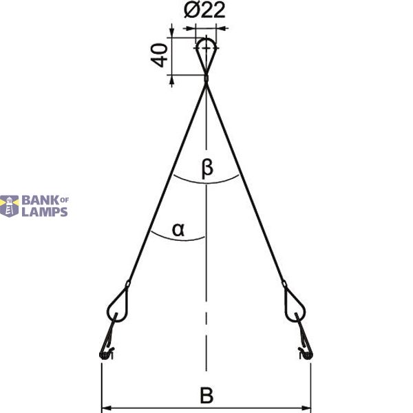 QWT GR 2 200 G Suspension wire for mesh cable tray 2x2x300mm image 2