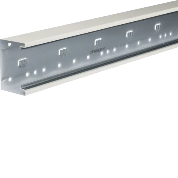 Balustrade duct lower part frontrast BRS 68x100mm OT 80mm made of sheet steel cream white image 1