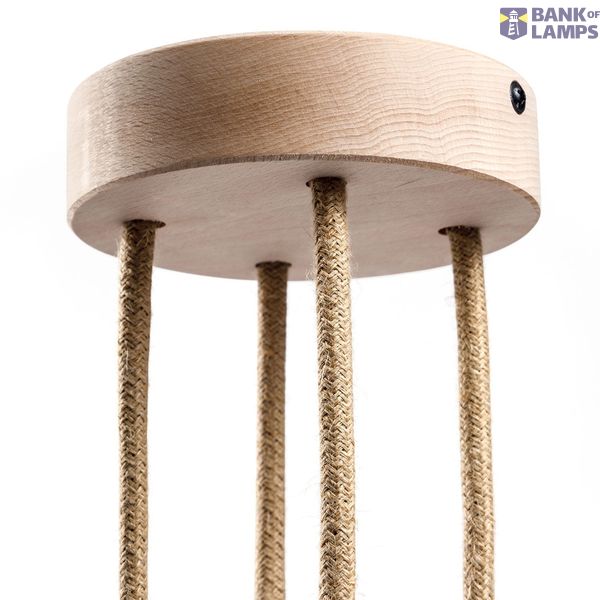 Cylindrical wooden 4-hole ceiling rose Kit image 1