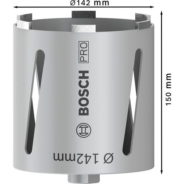 Diamond dry core cutter G 1/2" 142 mm, 150 mm, 7 segments, 7 mm image 1