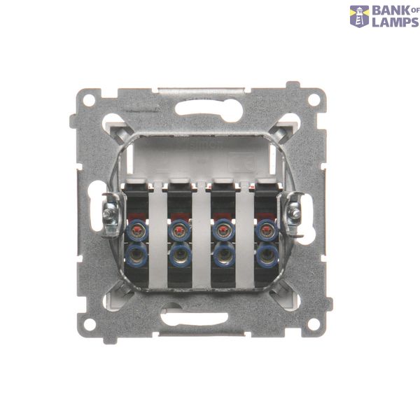 Double intermediate switch, (module), 10AX, quick connection, Silver matt, metalic image 1