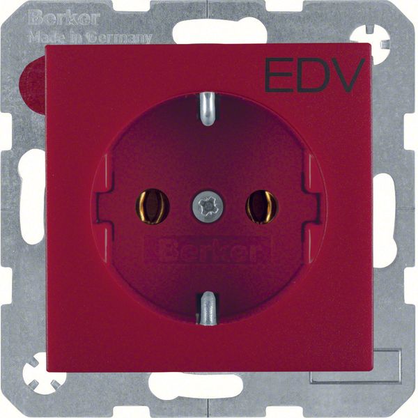 SCHUKO soc. out. "EDV" imprint, S.1/B.3/B.7, red matt image 1
