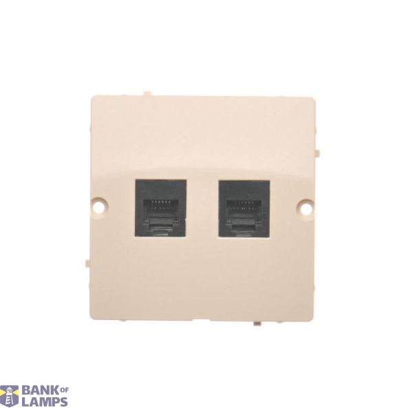 RJ12 double telephone socket, (module), beige image 1
