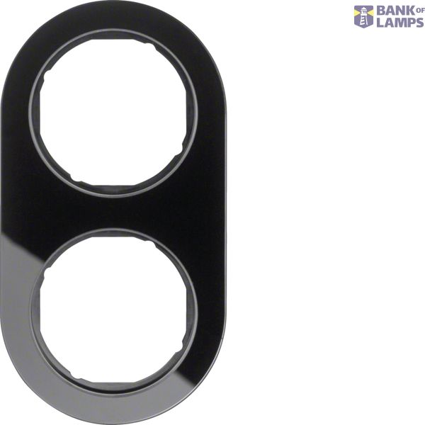 Cover frame 2-way, Series R.classic Black glass image 1