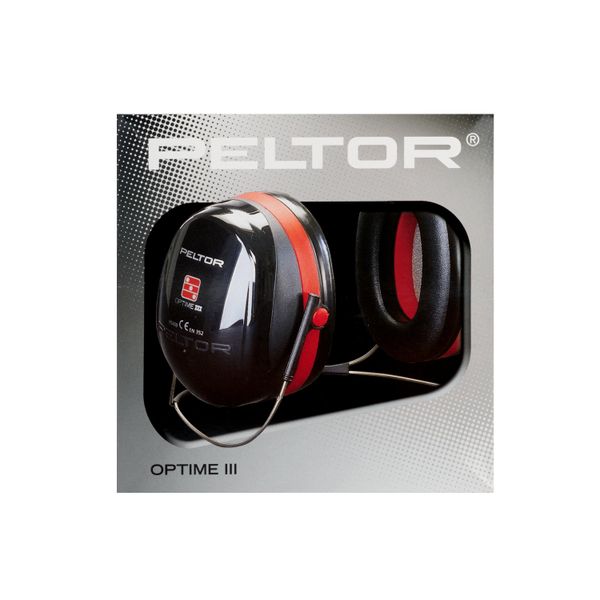 3M™ PELTOR™ Optime™ III Earmuffs, Black/Red, Neckband, H540B-412-SV image 5