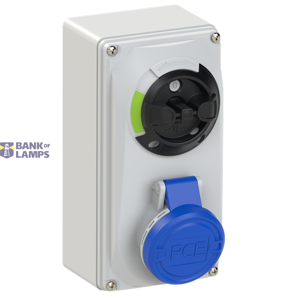 Fixed socket with switch, 16A 3P 6h IP44/54 image 1
