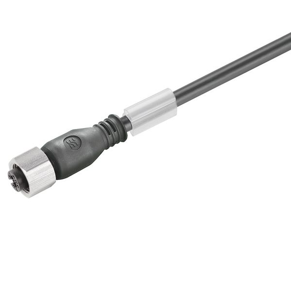 Sensor/actuator line, One end without connector, M12, Number of poles : 3, 1.5 m, Female socket, straight, Shielded: No, LED: No, Sheath material: PUR, Halogen: No image 1