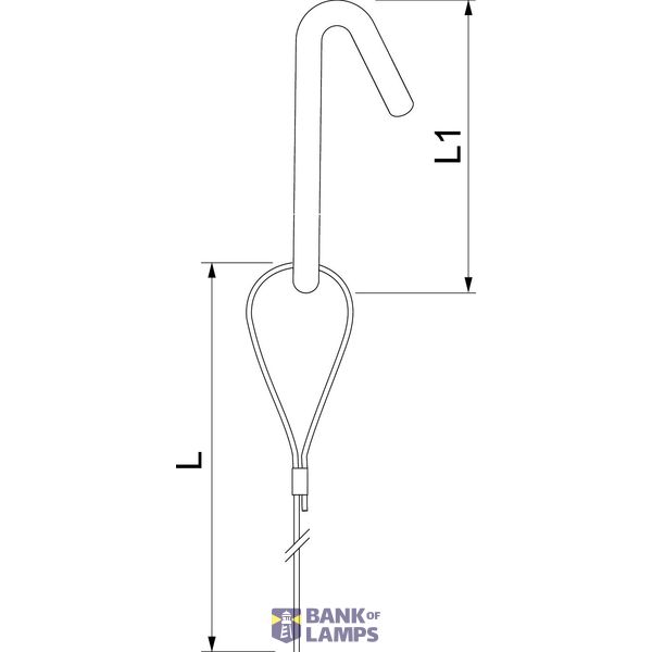 QWT TH 1 1M G Suspension wire with trapezoidal hook 1x1000mm image 2
