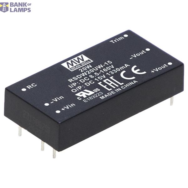 Mean Well RSDW20UW-05 DC/DC converter, print 4 A 20 W Number of outputs: 1 x Contents 1 piece. image 1