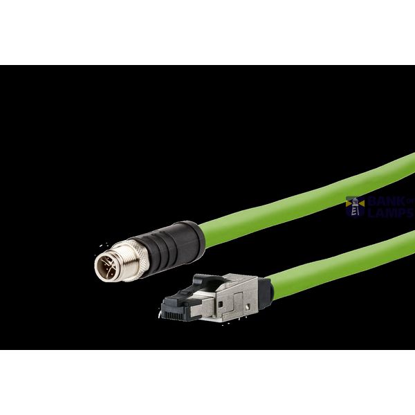 M12 Industrial Ethernet cable, X-coded, 10.0 m, M12 plug straight - RJ image 2