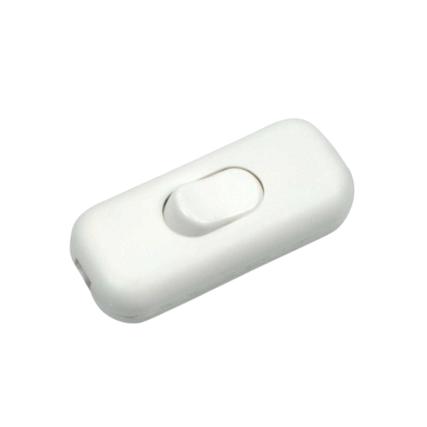 Inline Cord Switch for Round Cable, 1-Pole, 2A, 250V, white image 1