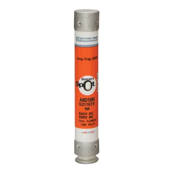Fuse A6D-R Class RK1 Time-Delay 600VAC 600VDC 10A Ferrule SmartSpot® image 1