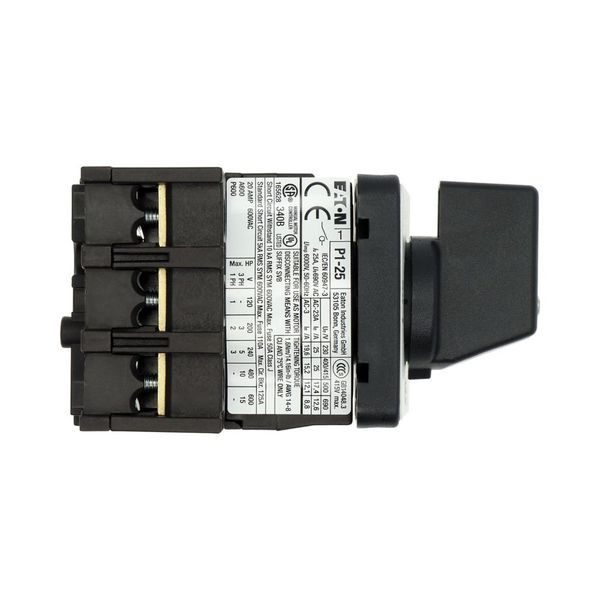 P1-25/E On-Off switch, P1, 25 A, flush mounting, 3 pole, with black thumb grip and front plate image 33
