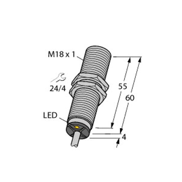 Inductive Sensor With Extended Switching Distance   BI8U-M18M-VP44X image 1