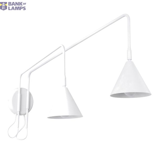 Wall lamp NOX 2 white with a switch image 2