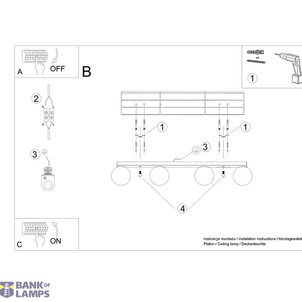 CEILING LAMP YOLI 4 WHITE G9 4X12 IP20 image 5