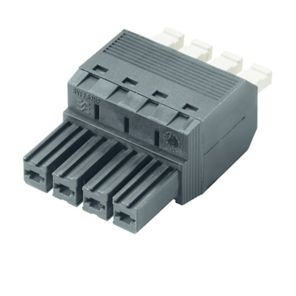 PCB plug-in connector, female plug, 7.62 mm, Number of poles: 4, 180°, PUSH IN with actuator, Clamping range, max. : 6 mm², Box image 1