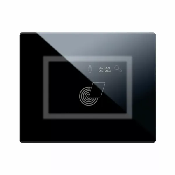 Front plate for Hotel Management System - clear absolute black - 3 modules image 1