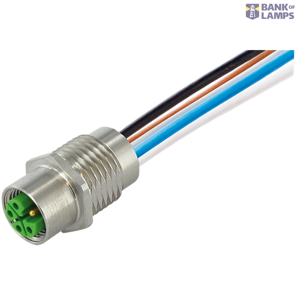 M12 Power female recept. K-cod. front PUR-wires 0.25 3m image 2