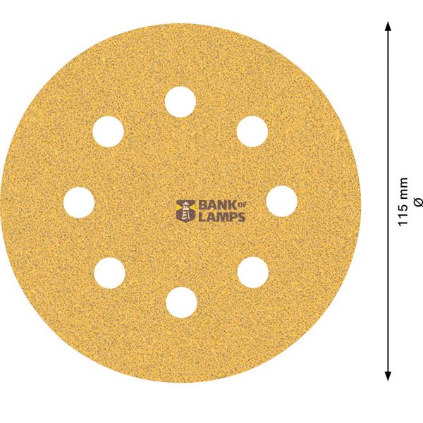 EXPERT C47 Sandpaper with 8 holes for Random Orbital Sanders 115 mm, G 6 5-pc image 3