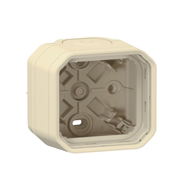 PLEXO 1 GANG BOX - 2 MEMBRANE GLANGS 1 ENTRY - BEIGE image 1