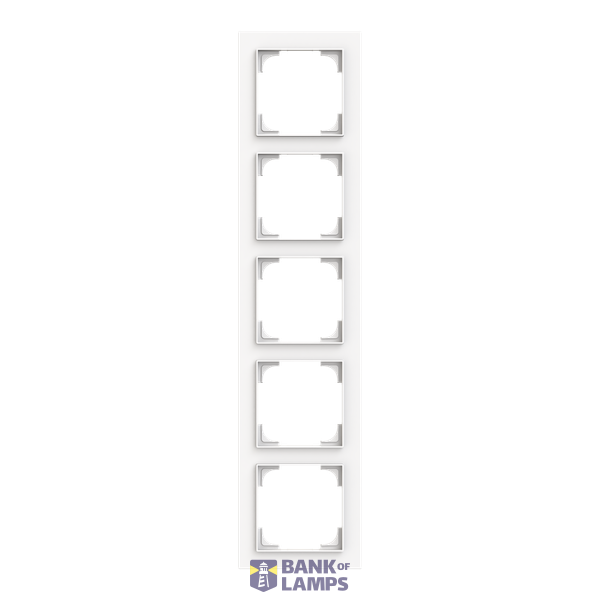 Cover frame with decor ring 5-gang(s) black matt / gold - Busch-art linear image 1