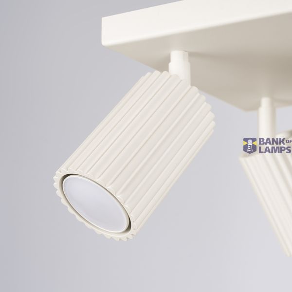 CEILING LAMP FOUR SPOTLIGHTS ON A SQUARE BEIGE ROSETTLE CARBON SERIES image 4