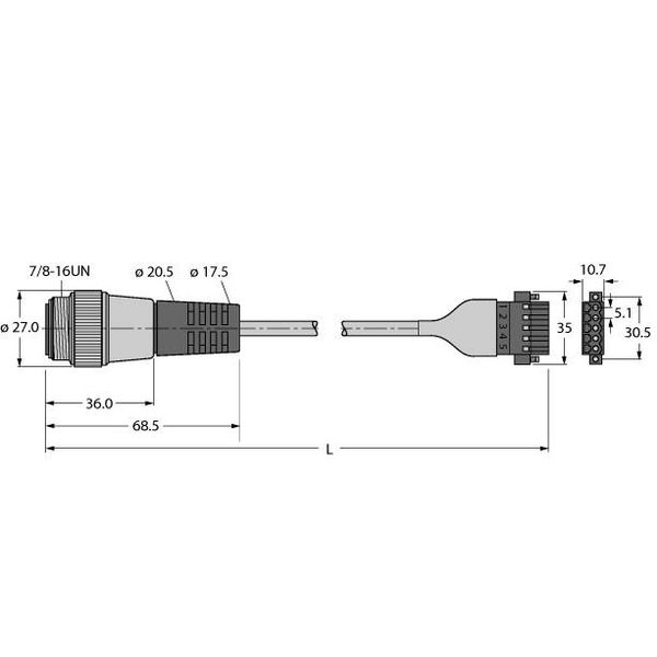 Bus Cable for CAN (DeviceNet, CANopen) TPU Cable Jacket   RSM CBC5 5723-0.5M image 1