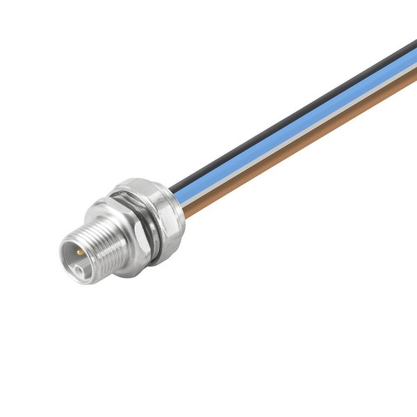 Built-in plugs, M12, pin, straight, Mounting thread: M 16 x 1.5, Number of poles: 5, Strand / cable length: 0.3 m, Front mounting image 1