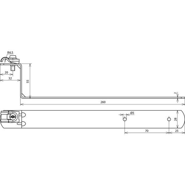 Roof conductor holder DEHNQUICK Cu f. Rd 6-10mm w. brace L 260mm image 2
