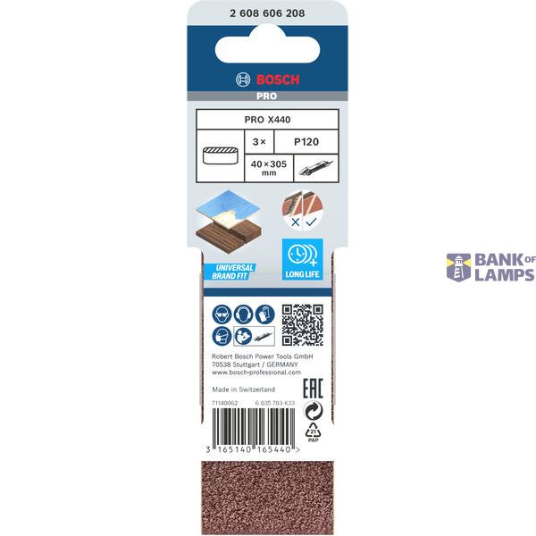 3-piece X440 sanding belt set 40 x 305 mm, 120 image 2