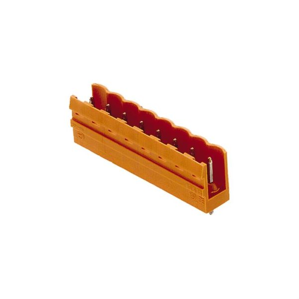 PCB plug-in connector, male header, open side, THT solder connection, 5.08 mm, Number of poles: 16, 180°, Solder pin length (l): 4.5 mm, tinned, orange, Box image 1
