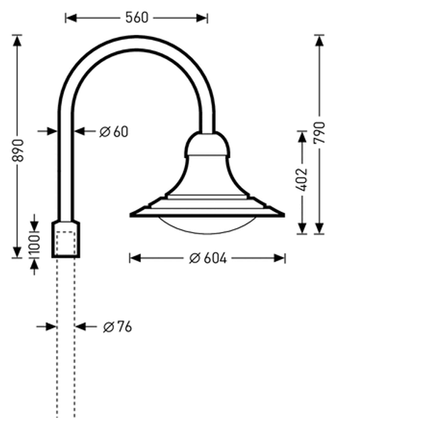 Post-top luminaires 9301/02 CLO (normal) Lens Black ET 32W 4200lm 70 asymmetric wide (AB2L) IP23 IK10 5 SDCM image 1