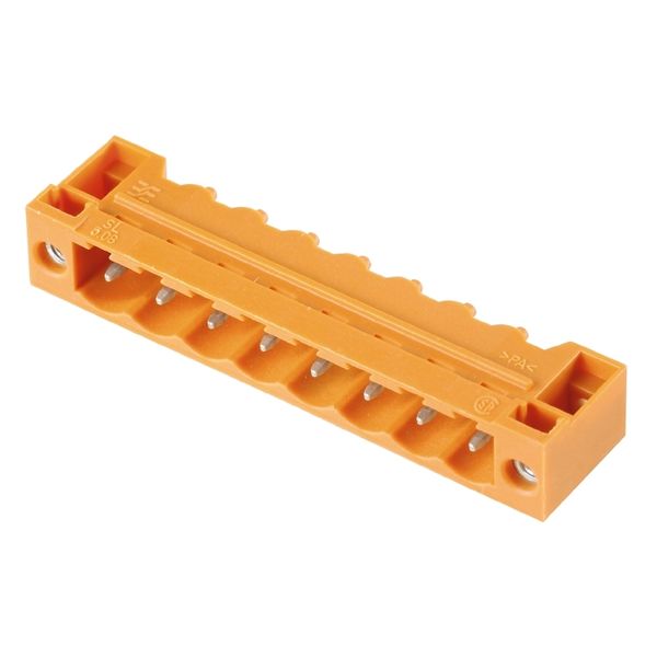 PCB plug-in connector, male header, Flange, THT solder connection, 5.08 mm, Number of poles: 11, 90°, Solder pin length (l): 3.2 mm, tinned, black, Box image 1