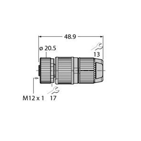 Field-Wireable Connector Female Connector M12 × 1, Straight   HA8141-16 image 2