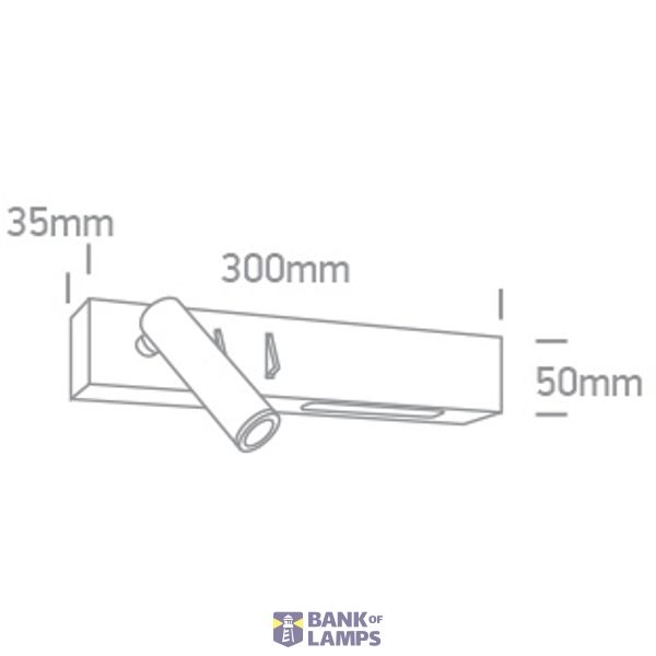 WHITE 3W SPOT + 6W WW WALL LAMP IP20 230V image 2