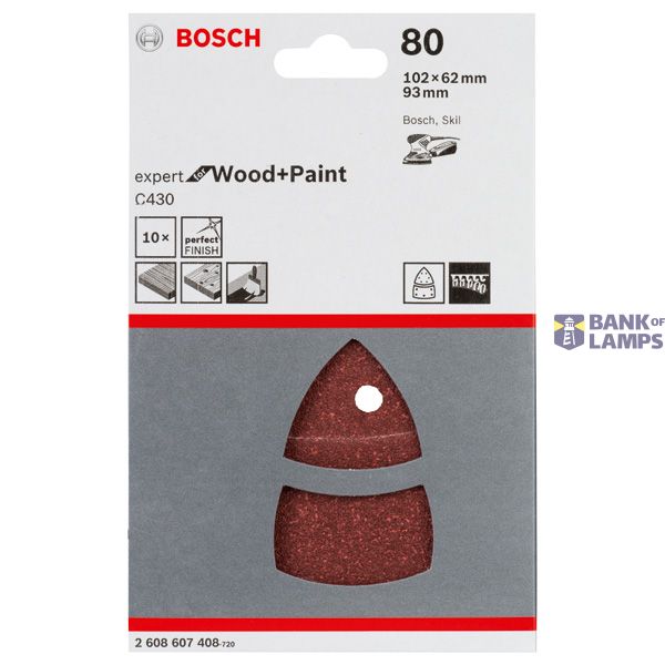 10-piece C430 sanding sheet set 102 x 62, 93 mm, 80 image 2