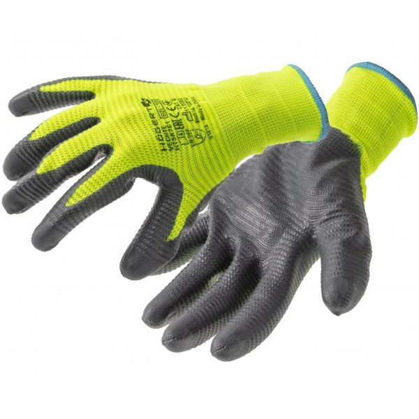 VECHTE notched protective gloves coated with nitrile green/c.grey 9 (12 pairs/pack) image 1
