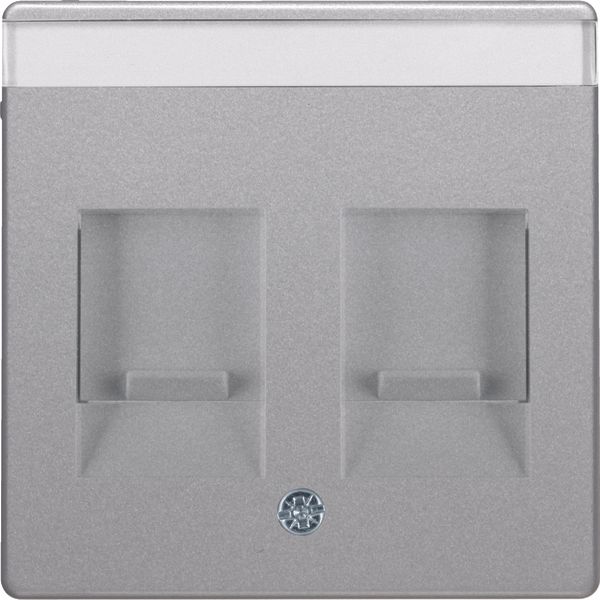 Centre plate with 2 dust protection sliders Labelling field, Berker Q.1/Q.3/Q.7/Q.9 image 1