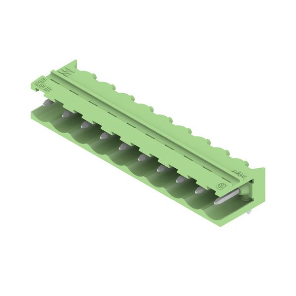 PCB plug-in connector, male header, open side, THT solder connection, 5.08 mm, Number of poles: 10, 90°, Solder pin length (l): 3.2 mm, tinned, Pale green, Box image 4