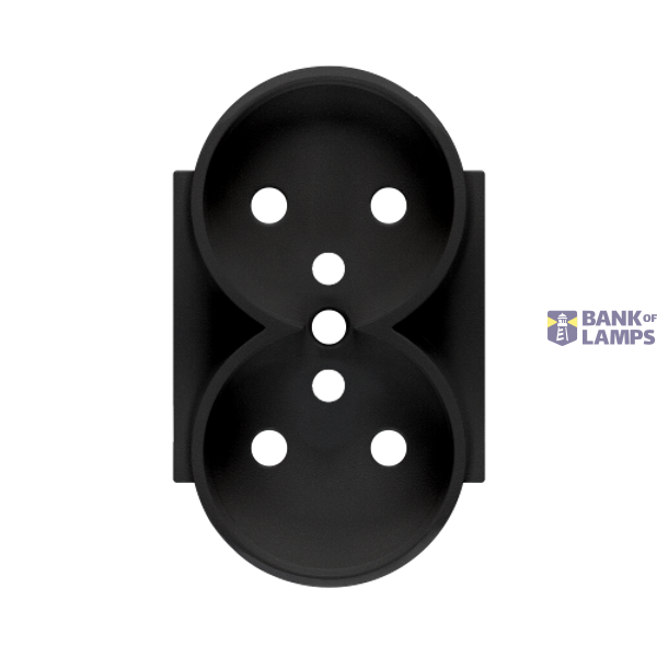 Cover for double socket outlet, (cover), Simon 24, IP20, black matt image 1