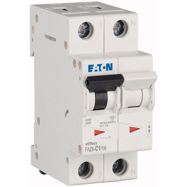 Miniature circuit breaker (MCB), 1 A, 1p+N, characteristic: C, 6 kA image 2