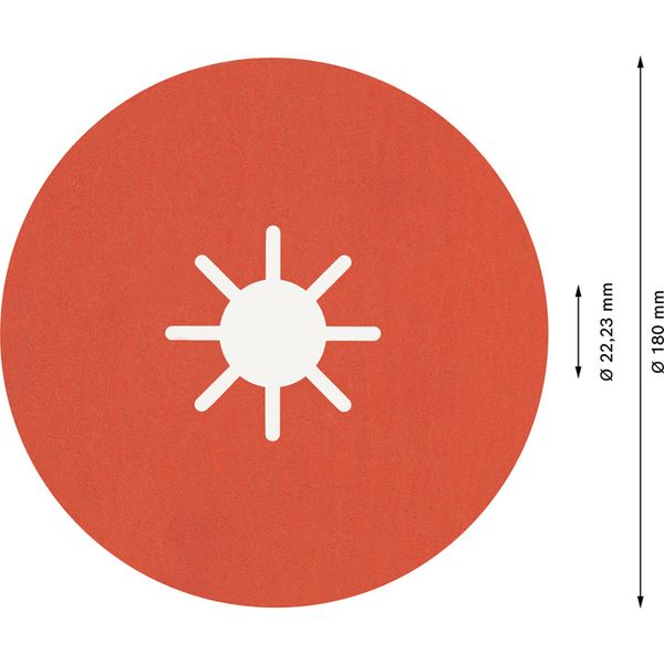 EXPERT R782 Prisma Ceramic Fibre Disc 180 mm, 22.23 mm, G 120 image 1
