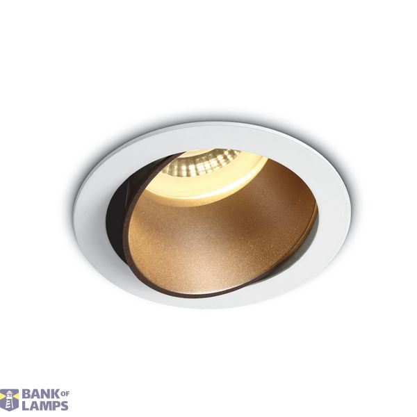 WHITE GU10 10W BRASS REFLECTOR DARK LIGHT ADJUSTABLE image 1