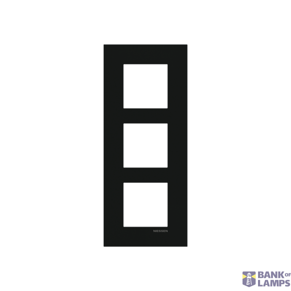 Frame 3-gang / 2+2+2-modules - Niessen logo - S - Matt Black image 1