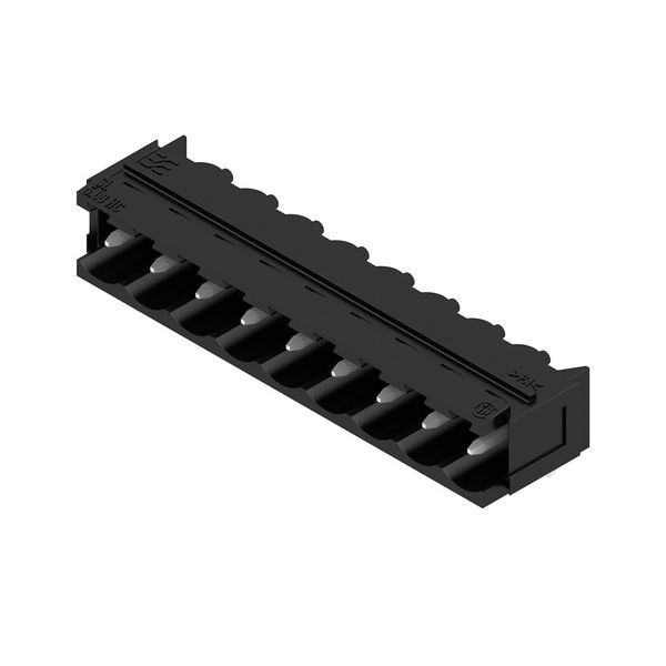 PCB plug-in connector, male header, Dovetails for fixing blocks, THT solder connection, 5.08 mm, Number of poles: 9, 90°, Solder pin length (l): 3.2 mm, tinned, black, Box image 4