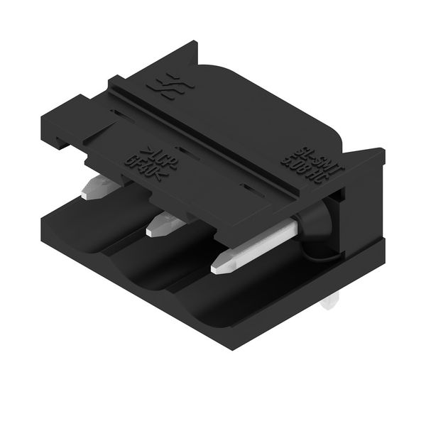 PCB plug-in connector, male header, open side, THT/THR solder connection, 5.08 mm, Number of poles: 3, 90°, Solder pin length (l): 3.2 mm, tinned, black, Box image 2