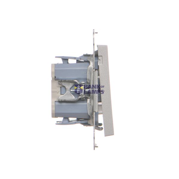 Double intermediate switch illuminated without pictogram, (module), Simon 24, IP20, 10AX, black matt image 1
